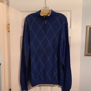 Brooks Brothers Blue Zip-Up Sweater